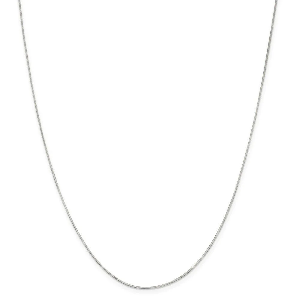 0.7mm, Sterling Silver Square Snake Chain Necklace