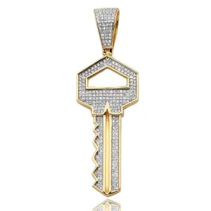 10KY 0.50CTW DIAMOND KEY PENDANT