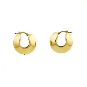 14K Gold Puff Hoop Earrings