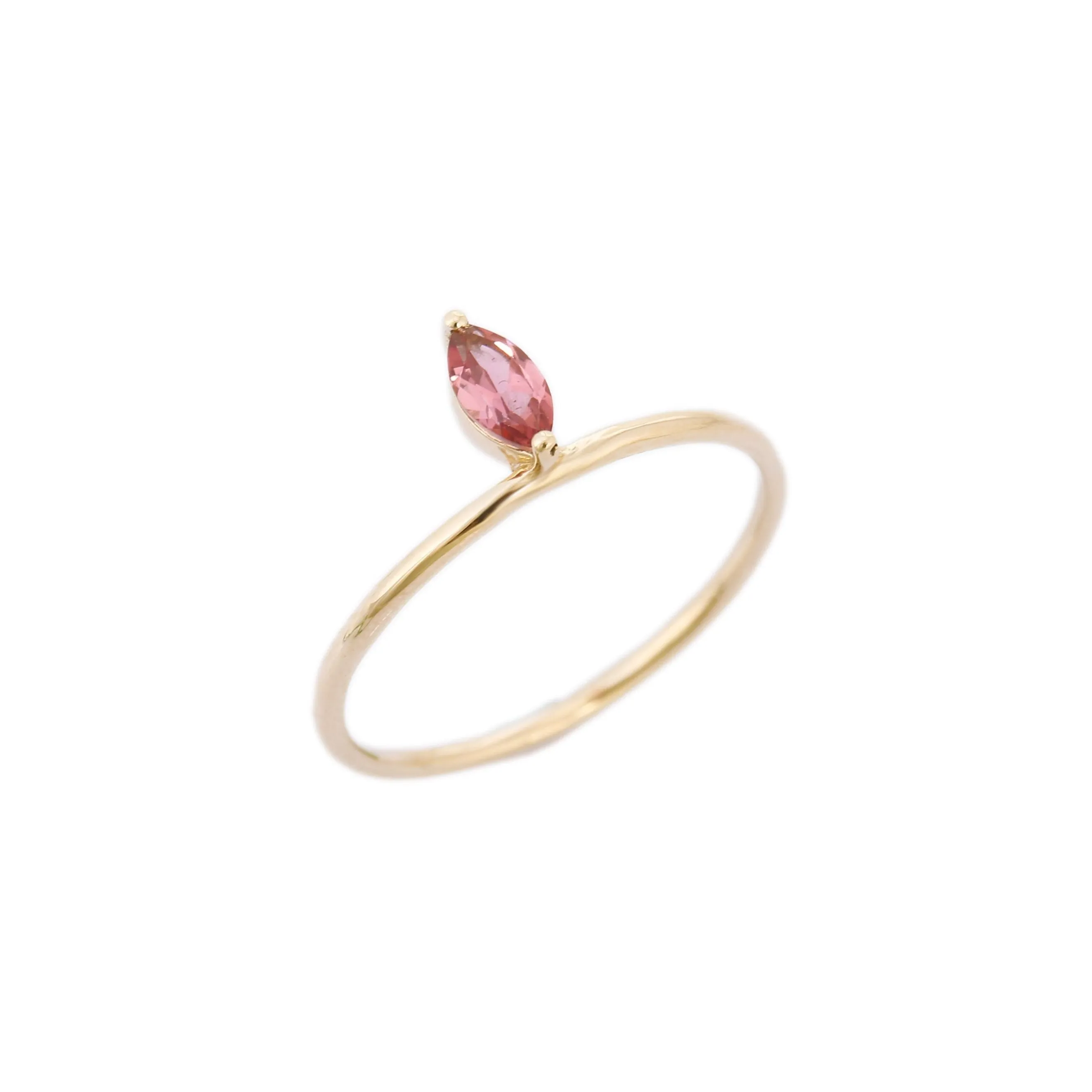 14K Gold Stackable Tourmaline Ring