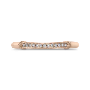 14K Rose Gold Round Diamond Wedding Band