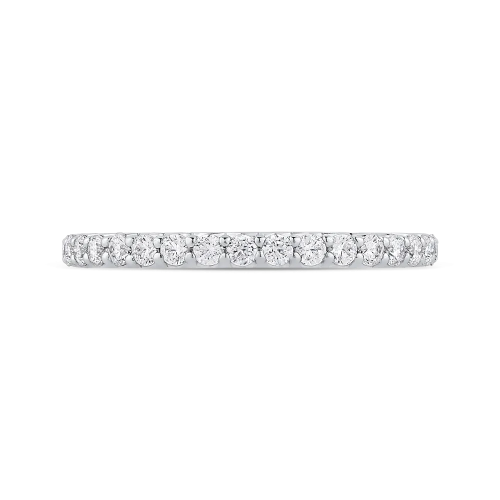 14K White Gold Round Cut Diamond Wedding Band