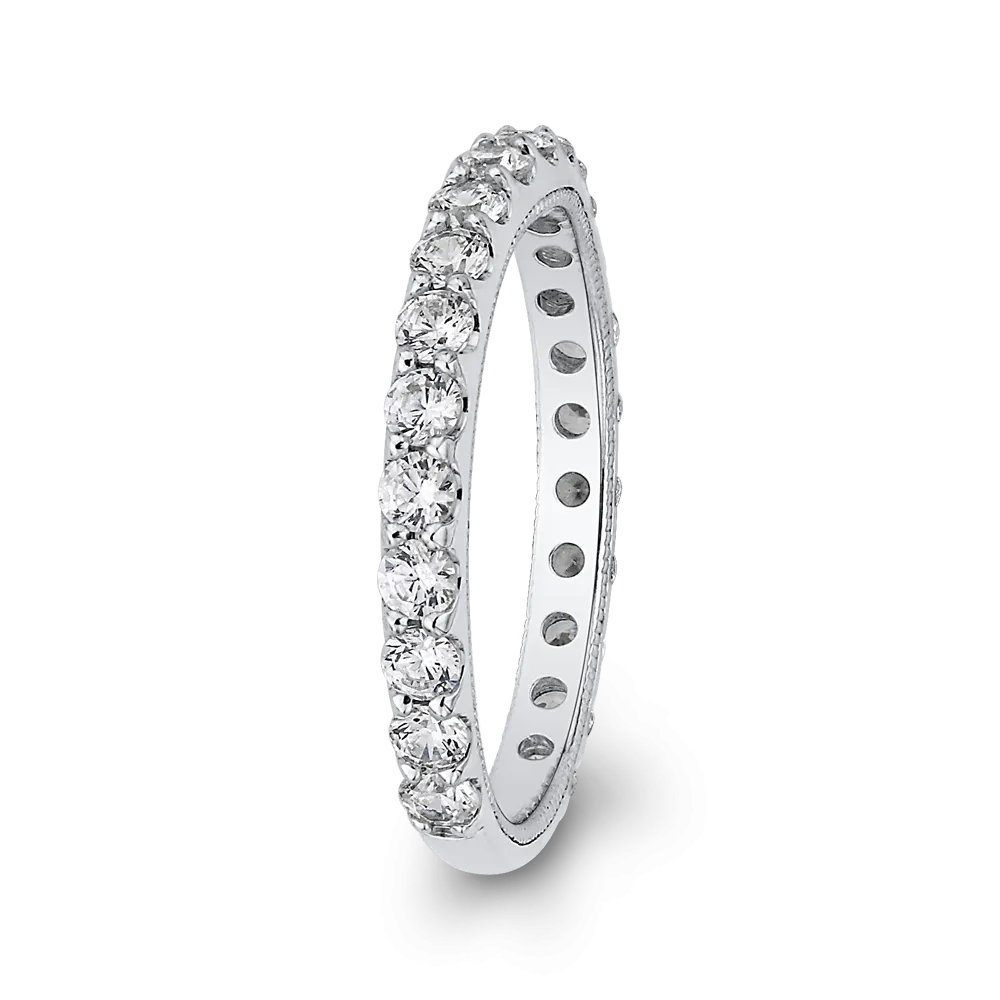 14K White Gold Round Diamond Wedding Band