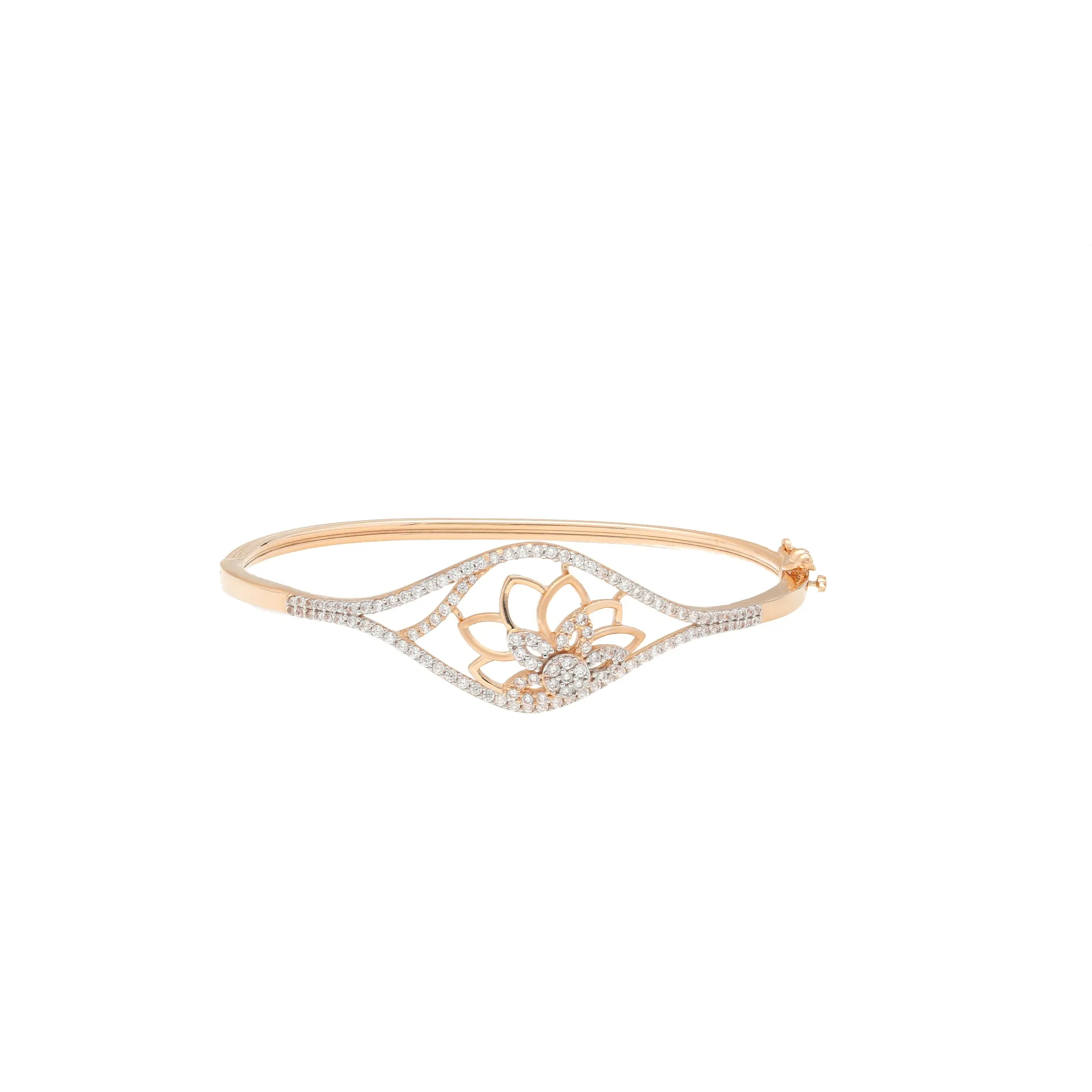 18K Rose Gold & CZ Bangle (10.5gm)