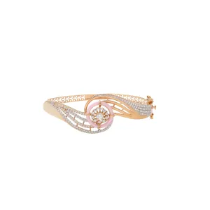 18K Rose Gold & CZ Bangle (17.1gm)