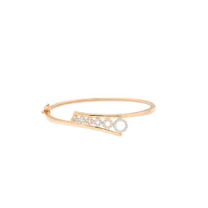 18K Rose Gold & CZ Bangle (8.7gm)