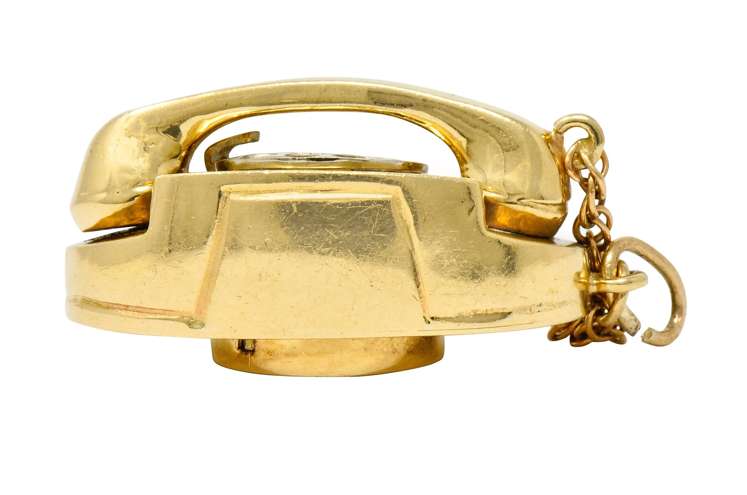 1960's Litacharm Inc. 14 Karat Gold Vintage Telephone Pendant Charm