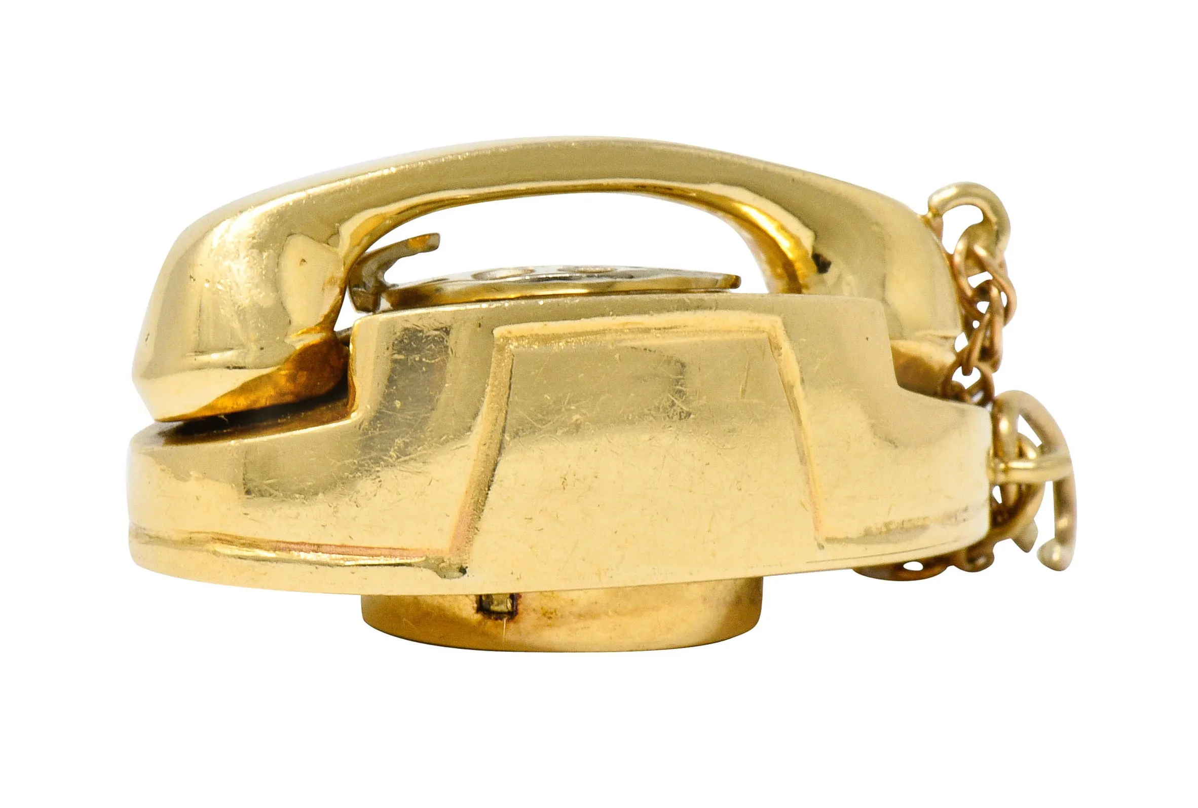 1960's Litacharm Inc. 14 Karat Gold Vintage Telephone Pendant Charm