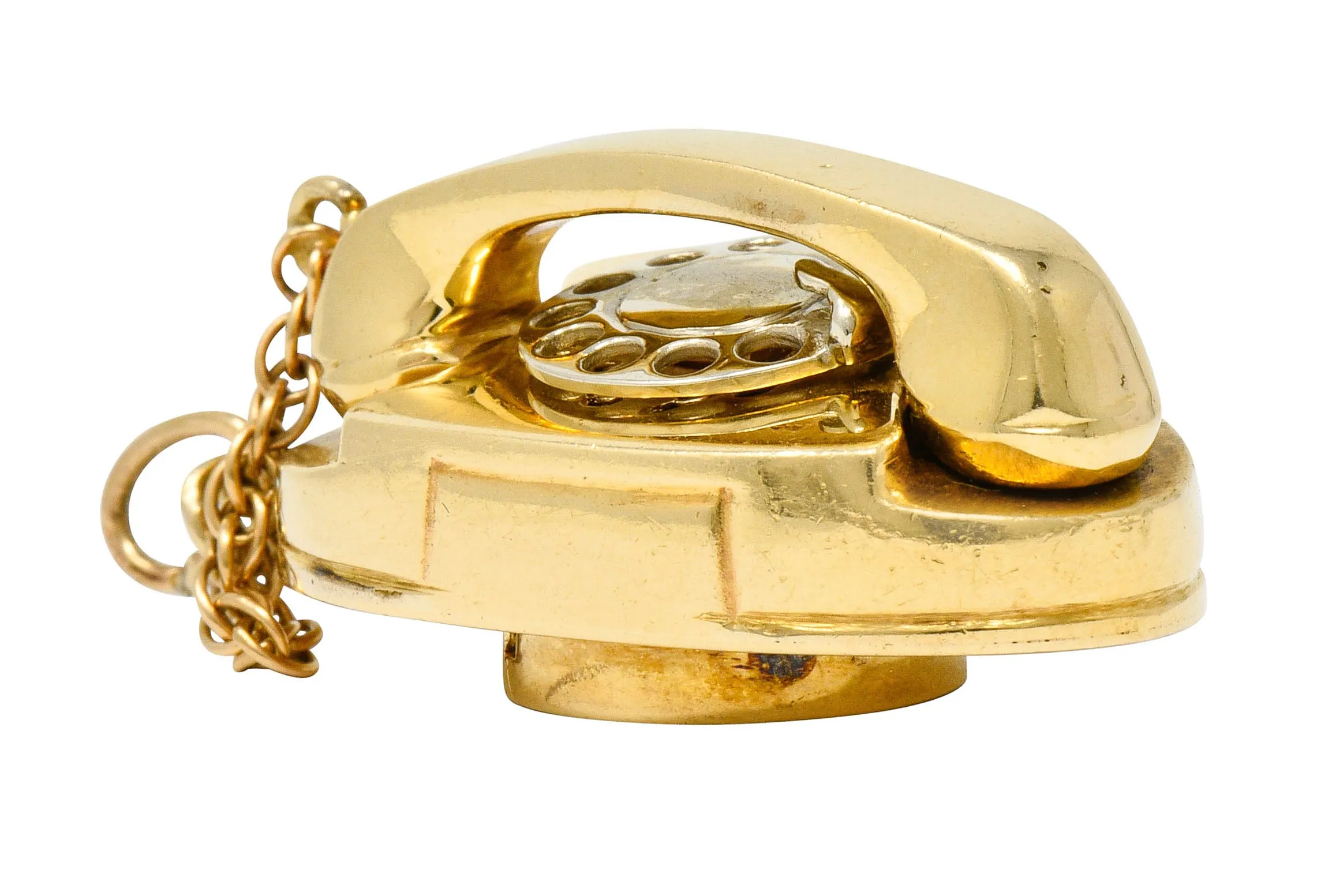 1960's Litacharm Inc. 14 Karat Gold Vintage Telephone Pendant Charm