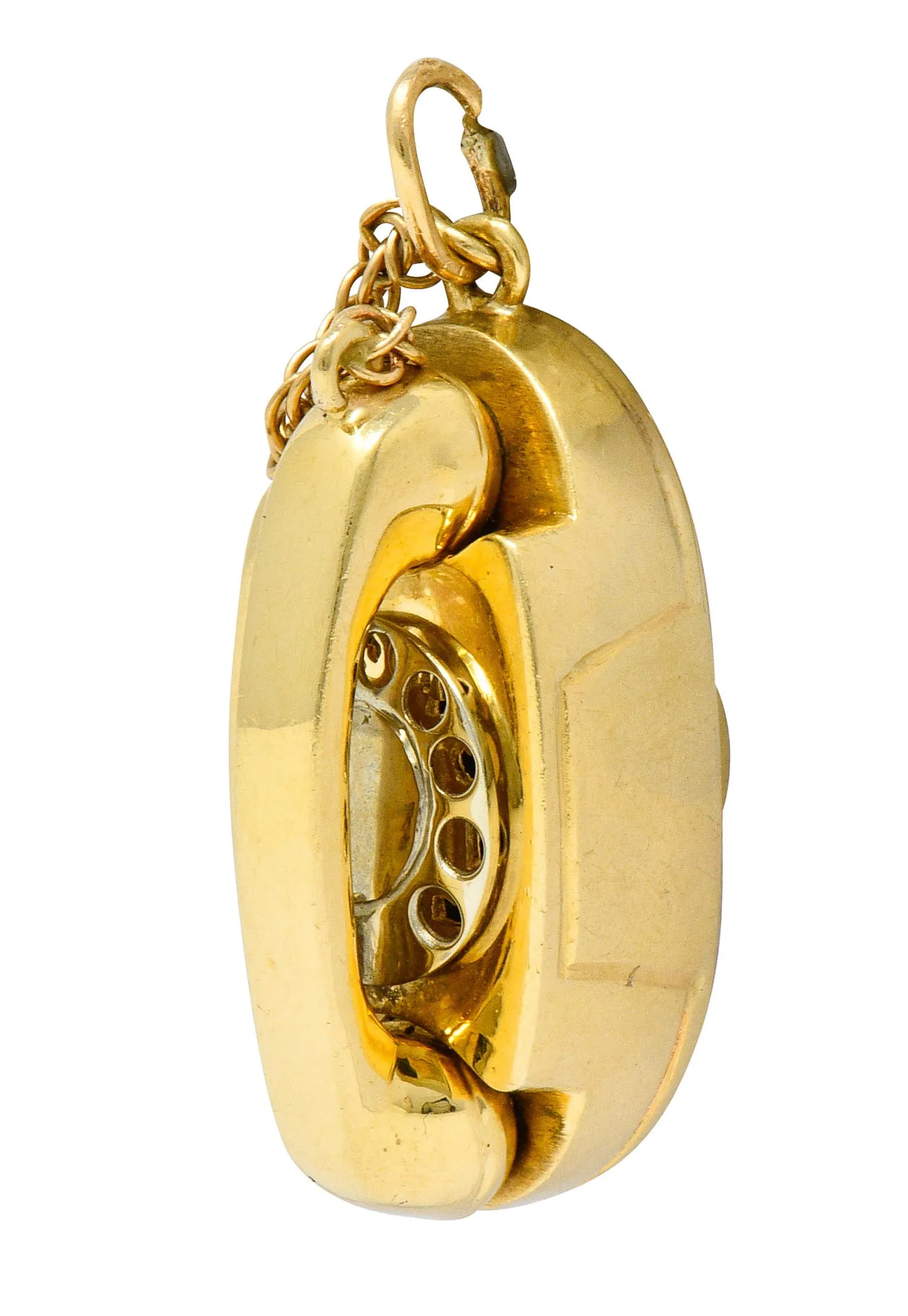 1960's Litacharm Inc. 14 Karat Gold Vintage Telephone Pendant Charm