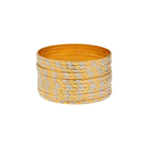 22K Yellow & White Gold Bangle Set of 12 (123.8gm)