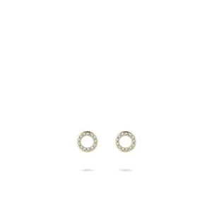 9ct Gold Cubic Zirconia Circle Stud Earrings