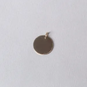 9ct Gold Disc Pendant Charm (Medium)