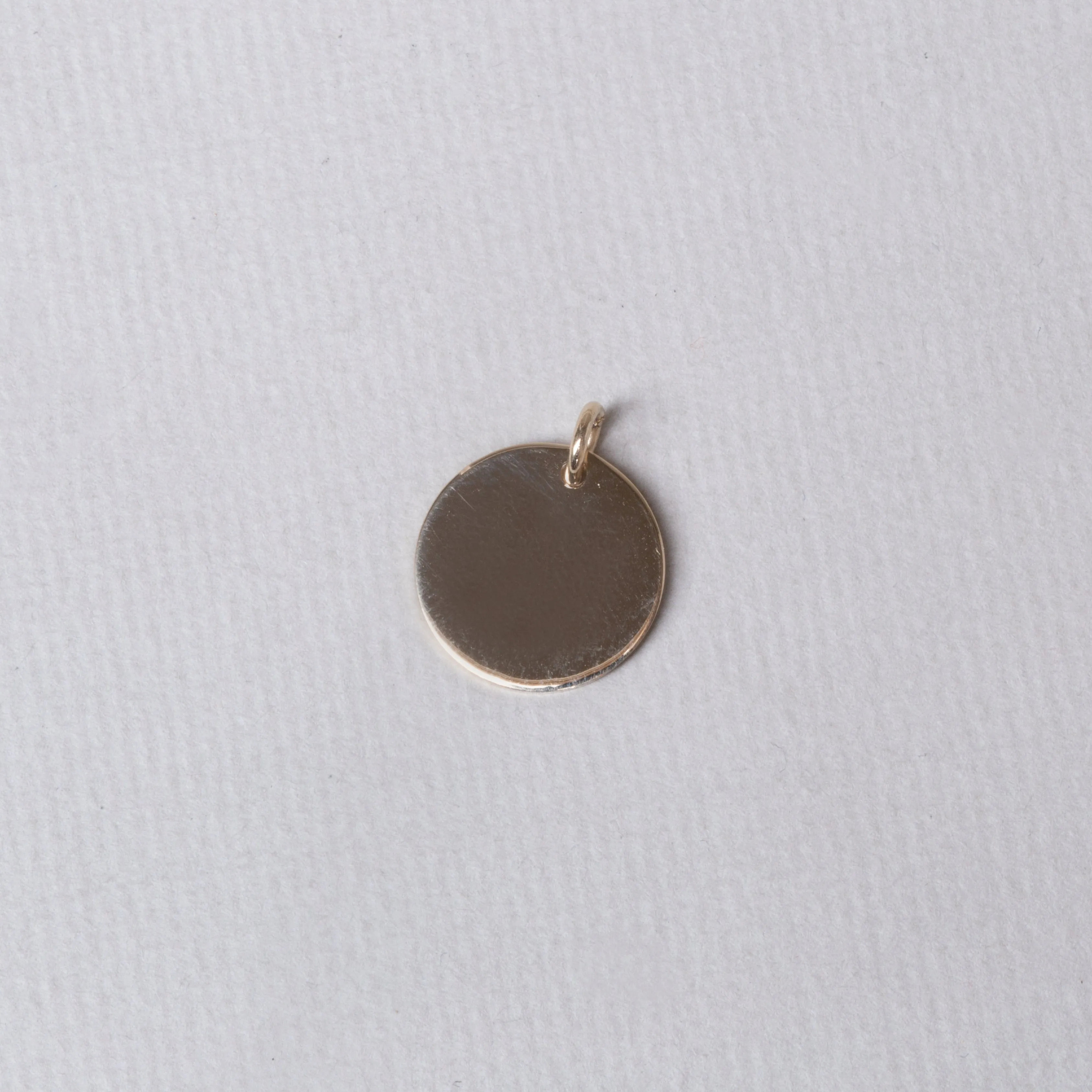 9ct Gold Disc Pendant Charm (Medium)