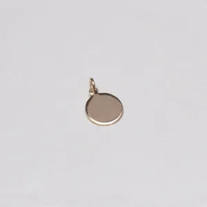 9ct Gold Disc Pendant Charm (Small)