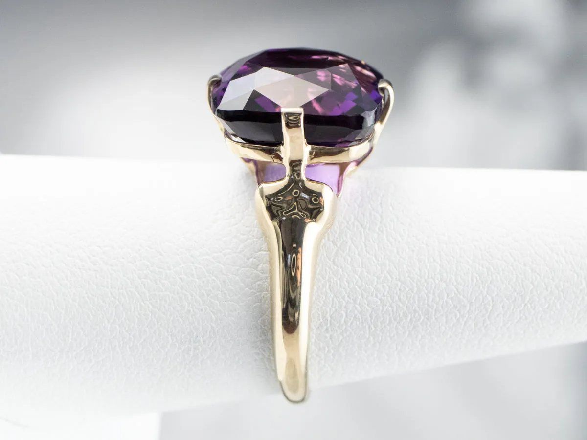 Amethyst Statement Ring in Yellow Gold