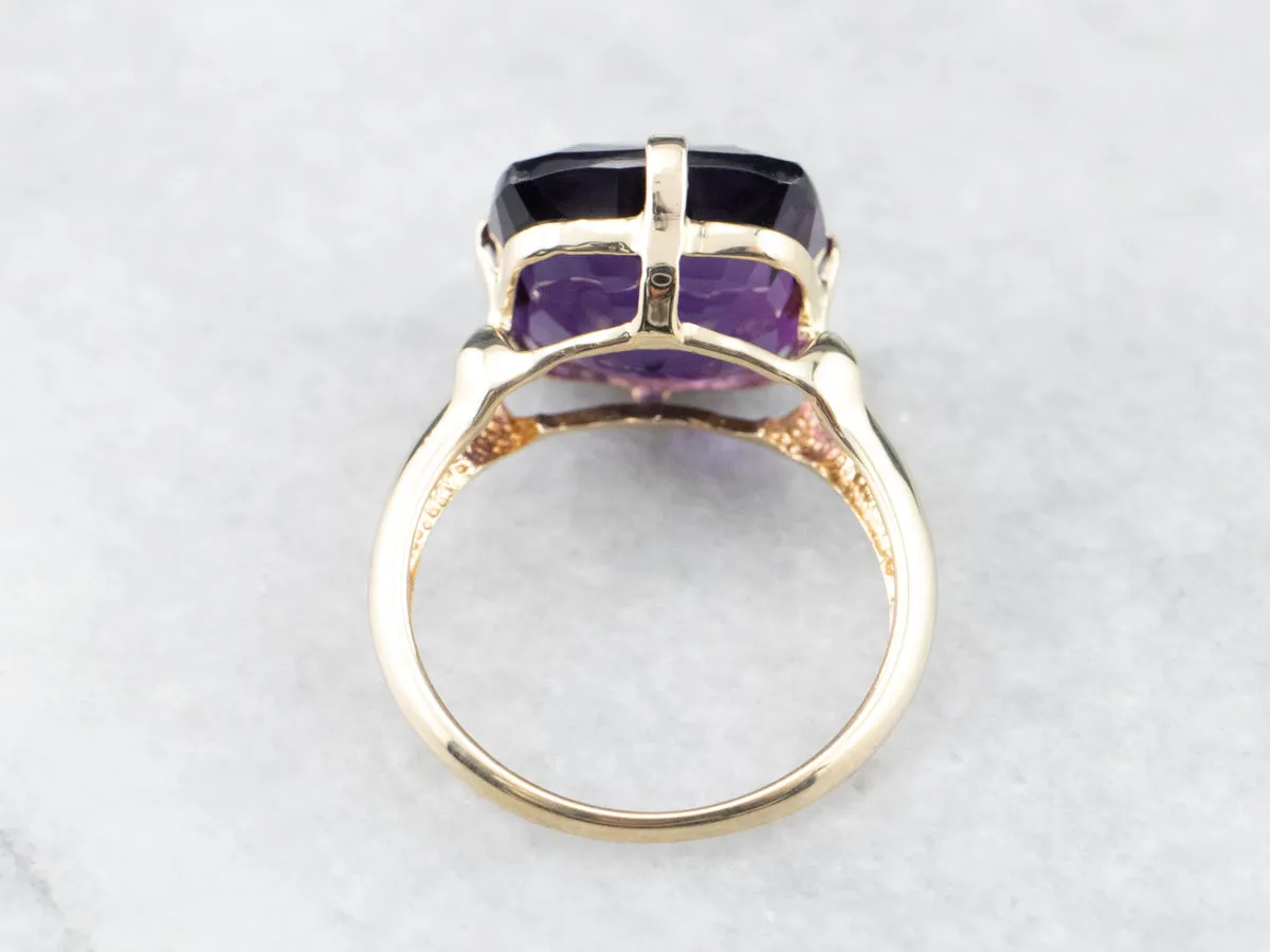 Amethyst Statement Ring in Yellow Gold