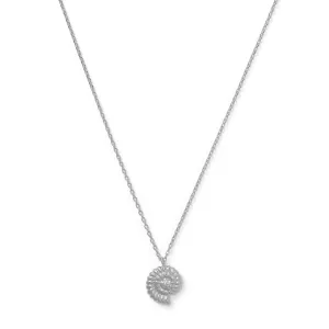 Ammonite Crystal Charm Necklace - Silver