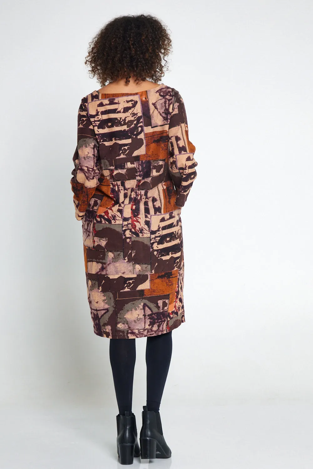 Audrey Dress - Brown Print