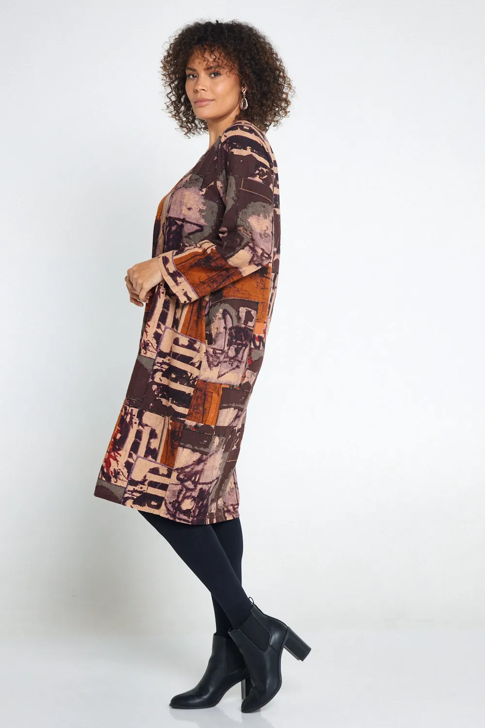 Audrey Dress - Brown Print