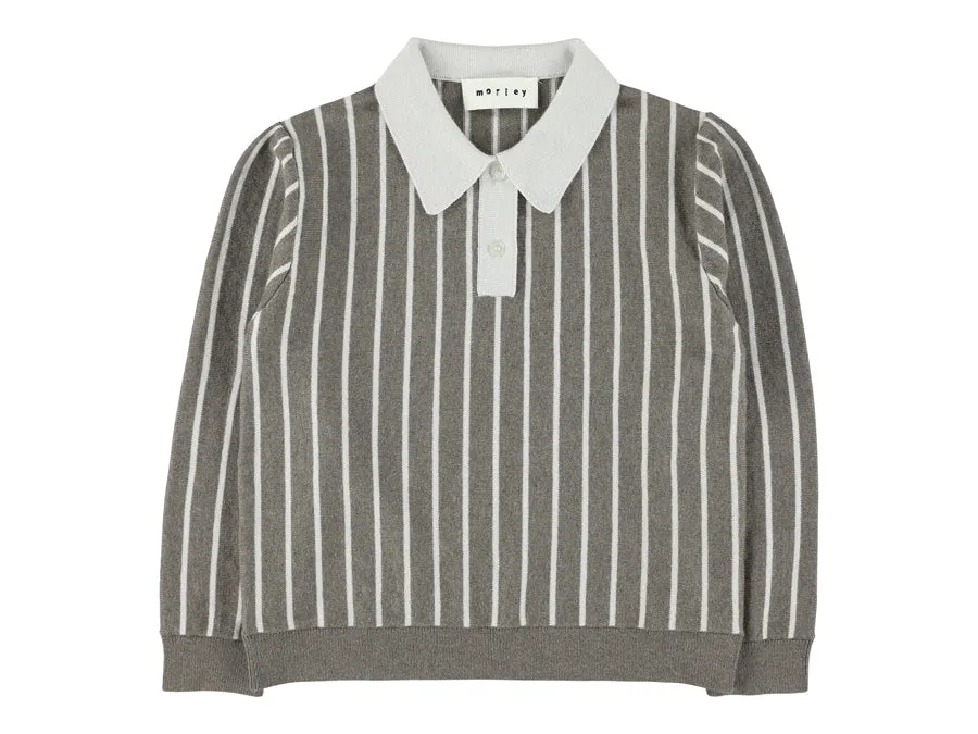 Canvas Grey Vincent Long Sleeve Knitted Polo