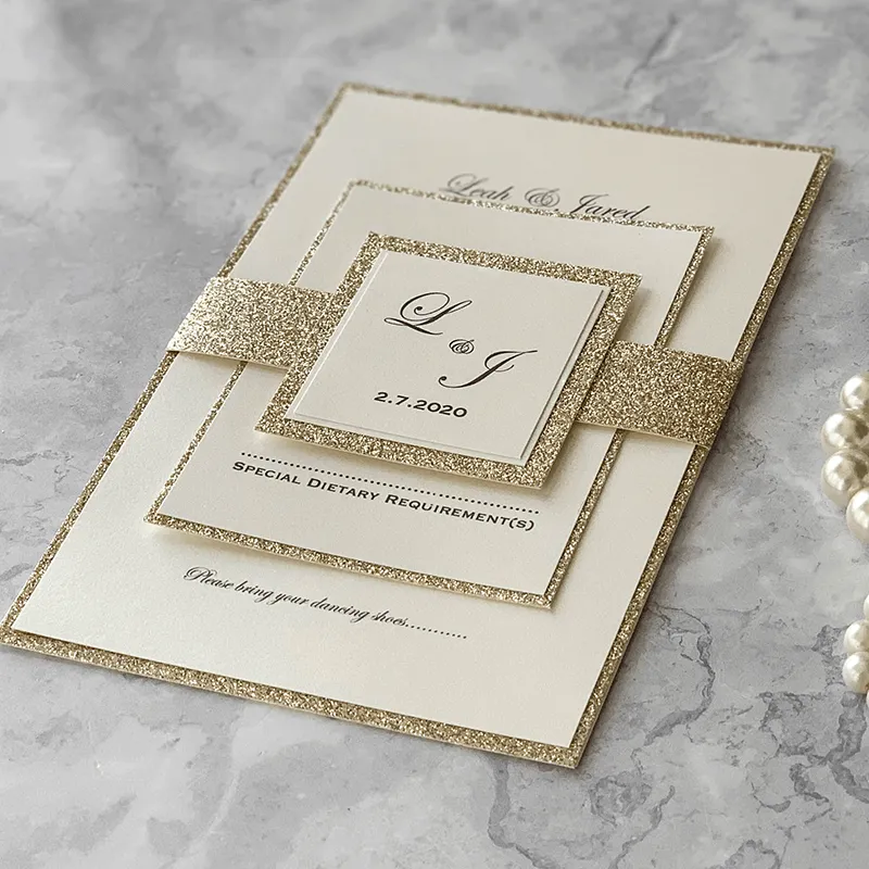 Champagne Charm Glitter Card