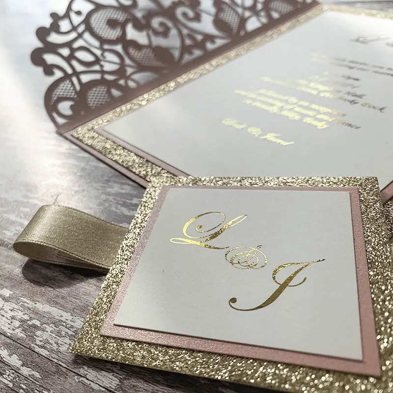 Champagne Charm Glitter Card