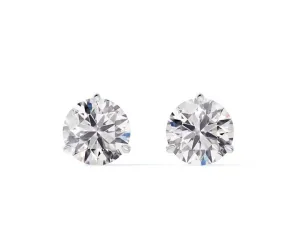 Classic Three Prong 1.00CT Diamond Stud Earrings