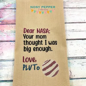 Dear NASA sketchy machine embroidery design (4 sizes included) DIGITAL DOWNLOAD