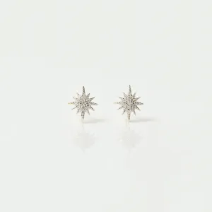 Diamond Starburst Stud Earrings