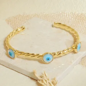 Evil Eye Rope Cuff Bangle