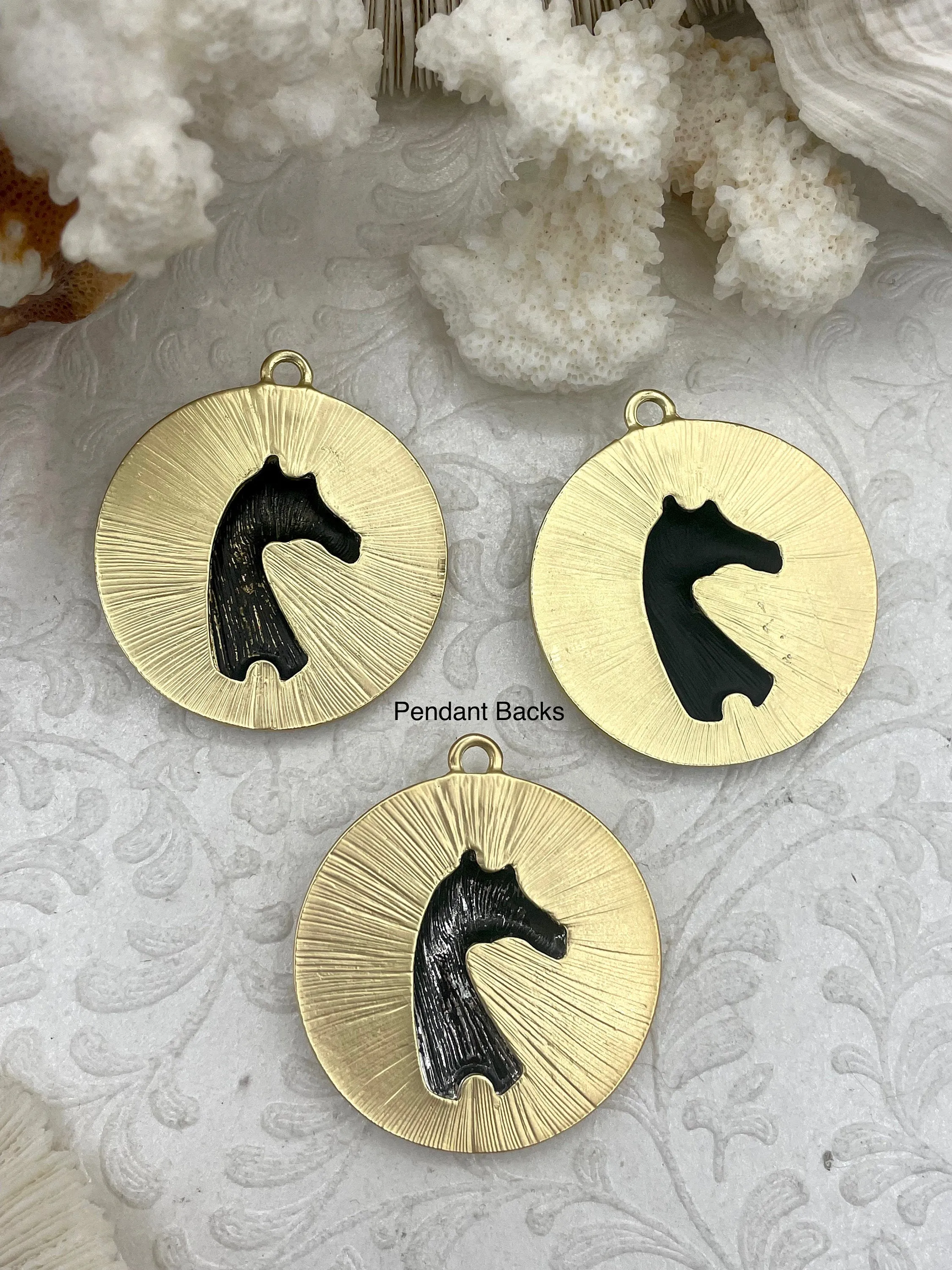 Horse Pendant with CZ, Round Horse Charm, Equestrian Charm, Horse Pendant, Equestrian Pendant, Zinc Alloy & Cubic Zirconia, Fast Ship