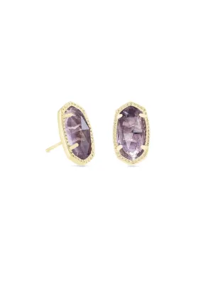 Kendra Scott  Ellie Stud Earrings Gold Purple Amethyst