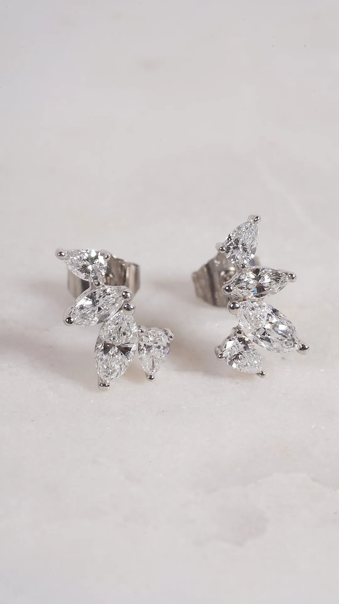 Kira Stud 9K White Gold