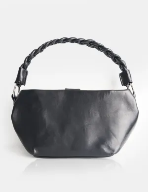 Lillian Black Woven Strap Shoulder Bag