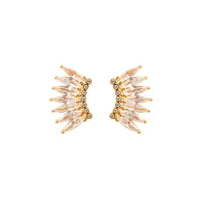 Petite Crystal Madeline Studs in Gold & Clear