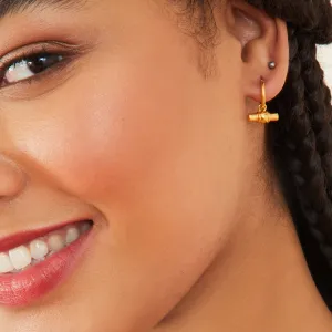 Real Gold-plated T-bar Hoop Earrings