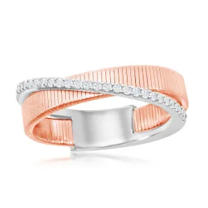 Rose Gold with CZ Sash Ring