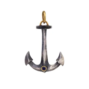 Sapphire Anchor Pendant