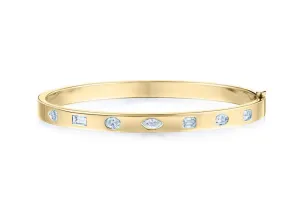 Slim Bangle with Fancy Shape Diamonds