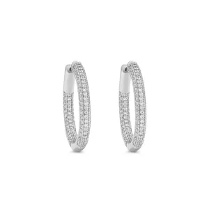 Vermeil & Sterling Silver - Small Pave Hinged Hoop