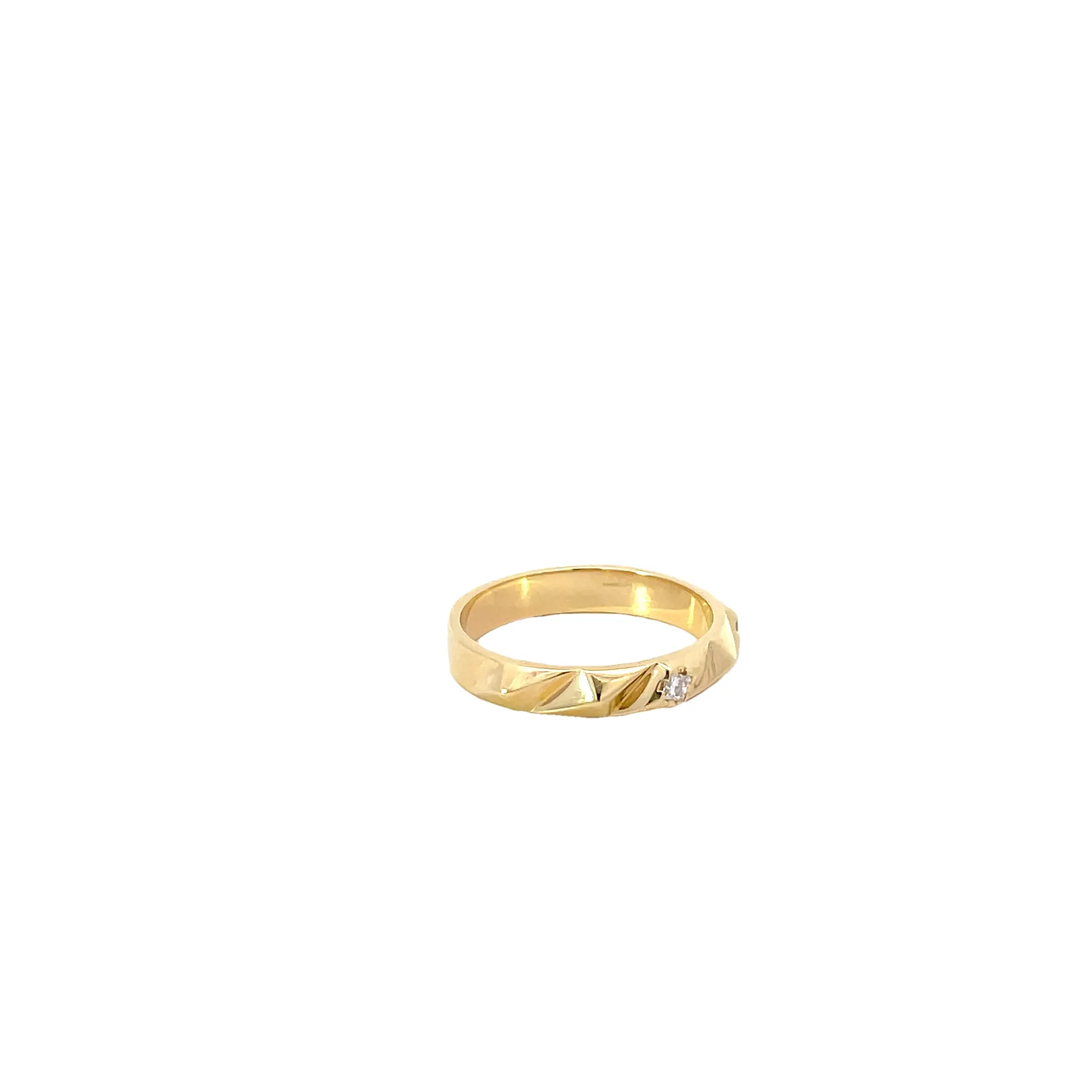 Yellow Modern Electrum Diamond Ring