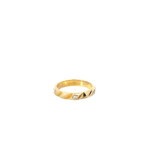 Yellow Modern Electrum Diamond Ring